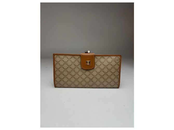 Céline Vintage Celine Paris Monogram Leather Wallet beige - view 8