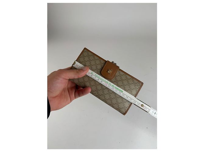 Céline Vintage Celine Paris Monogram Leather Wallet beige - view 9
