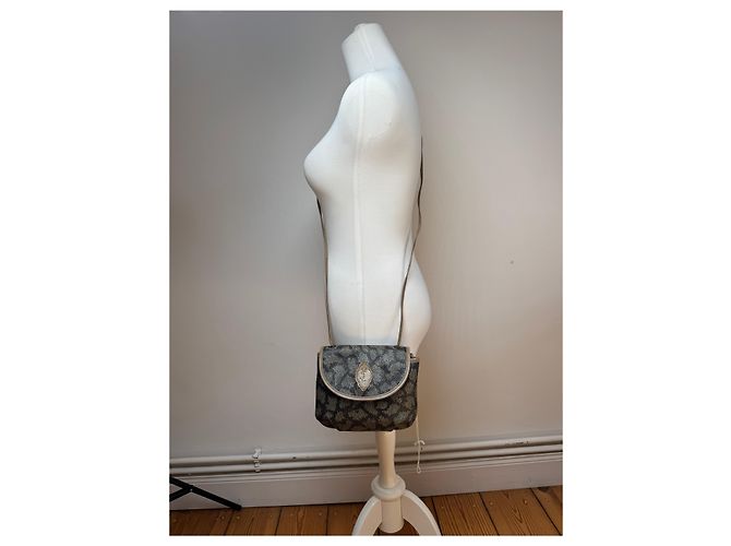 Vintage Yves Saint Laurent Lederhandtasche grau schwarz - Ansicht 4