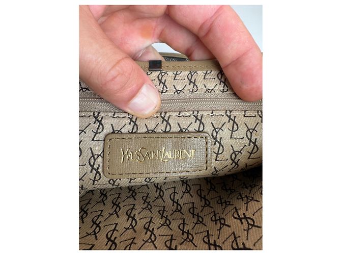 Vintage Yves Saint Laurent Lederhandtasche grau schwarz - Ansicht 5