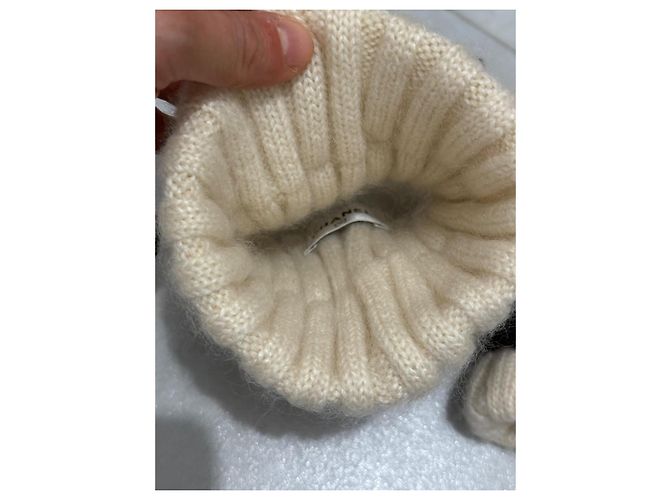Muffole Chanel in Cachemire Nere e Beige Nero - vista 4