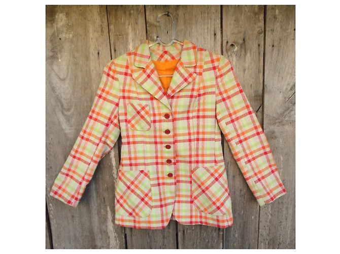 Autre Marque Orange Polyester Jacket Size 38 - view 3