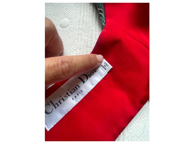 Bustier Corsetto Dior in Seta e Cotone Rosso - vista 7