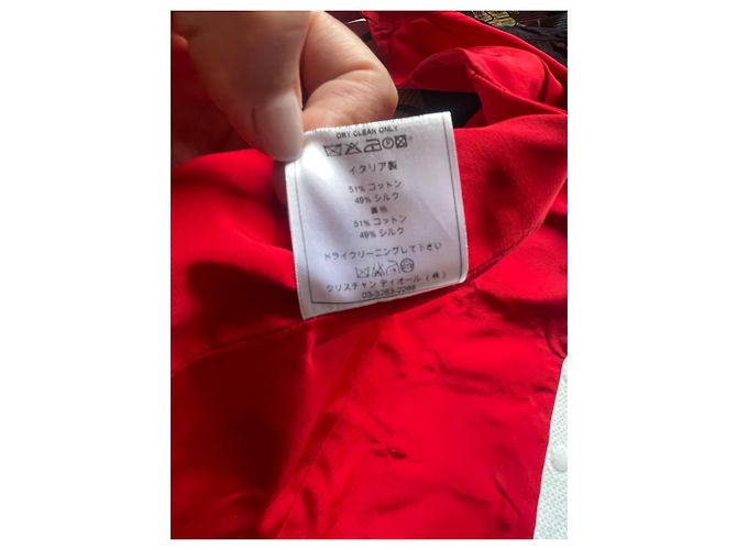Bustier Corsetto Dior in Seta e Cotone Rosso - vista 9