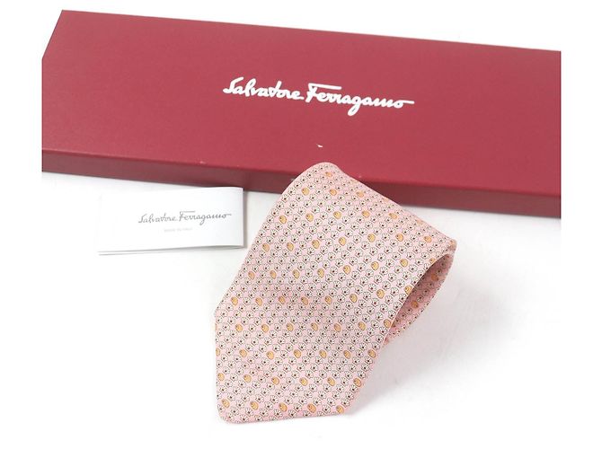 Cravatta in seta Salvatore Ferragamo Rosa - vista 2