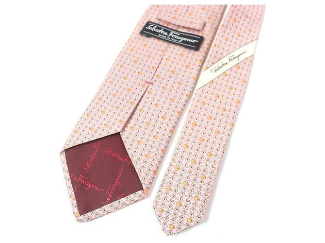 Cravatta in seta Salvatore Ferragamo Rosa - vista 5
