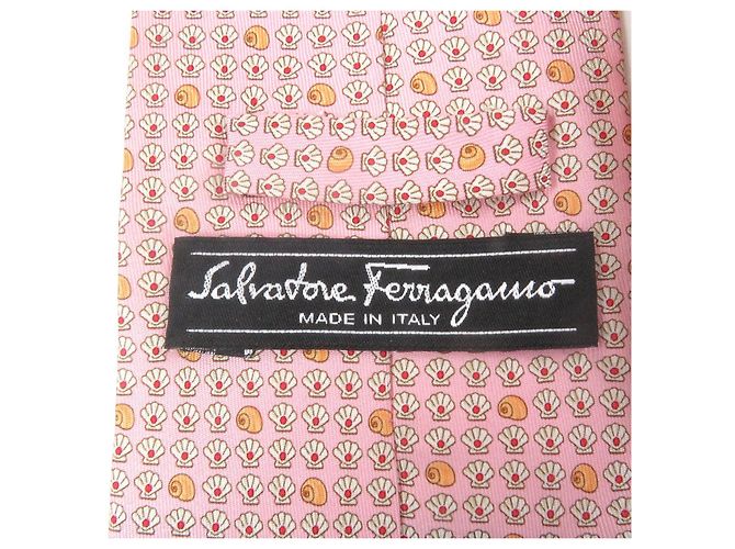 Cravatta in seta Salvatore Ferragamo Rosa - vista 6