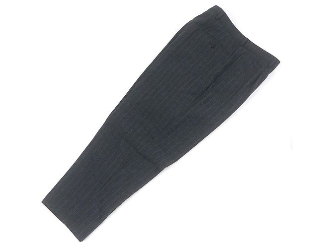Hermès Hermes Stripe Pattern Wool Suit Set Brown Grey - view 4