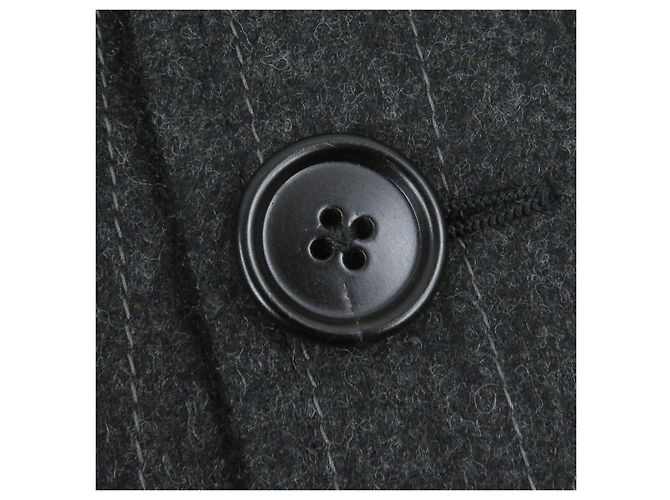 Hermès Hermes Stripe Pattern Wool Suit Set Brown Grey - view 7