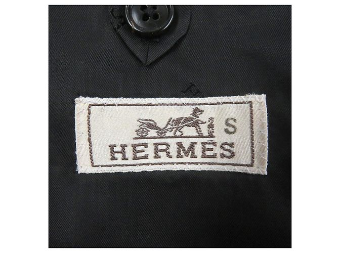 Hermès Hermes Stripe Pattern Wool Suit Set Brown Grey - view 9