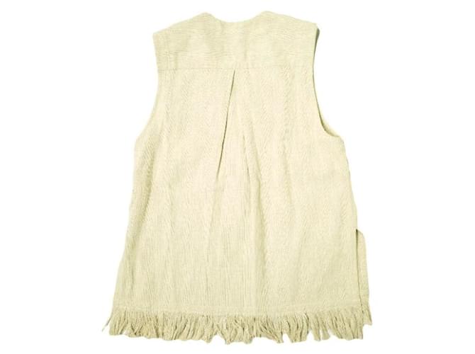 Autre Marque chaleco de flecos de algodón Sara Mallika Beige Crudo - vista 2