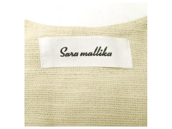 Autre Marque chaleco de flecos de algodón Sara Mallika Beige Crudo - vista 4