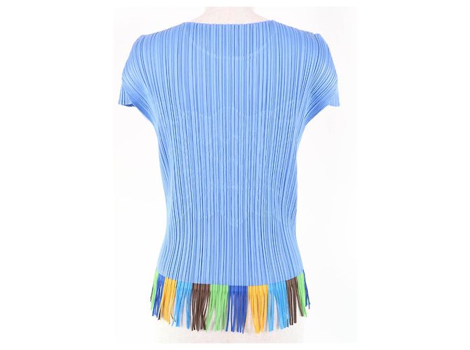 Issey Miyake Camiseta PLEATS PLEASE Flor Tropical con Flecos Azul - vista 3