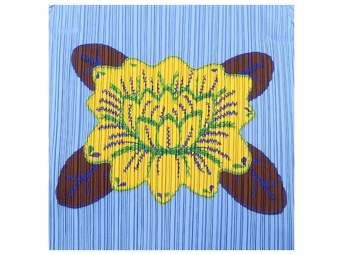 Issey Miyake Camiseta PLEATS PLEASE Flor Tropical con Flecos Azul - vista 5