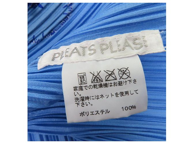 Issey Miyake Camiseta PLEATS PLEASE Flor Tropical con Flecos Azul - vista 6
