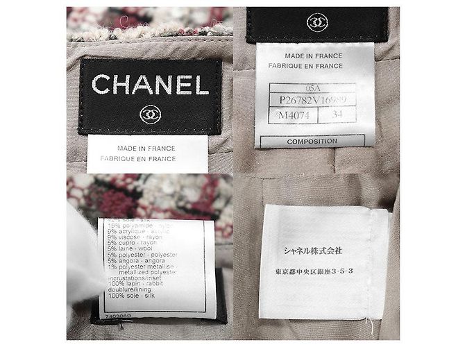 Conjunto de piel de conejo de tweed de Chanel Castaño Roja - vista 10