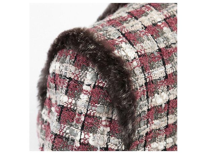 Conjunto de piel de conejo de tweed de Chanel Castaño Roja - vista 17