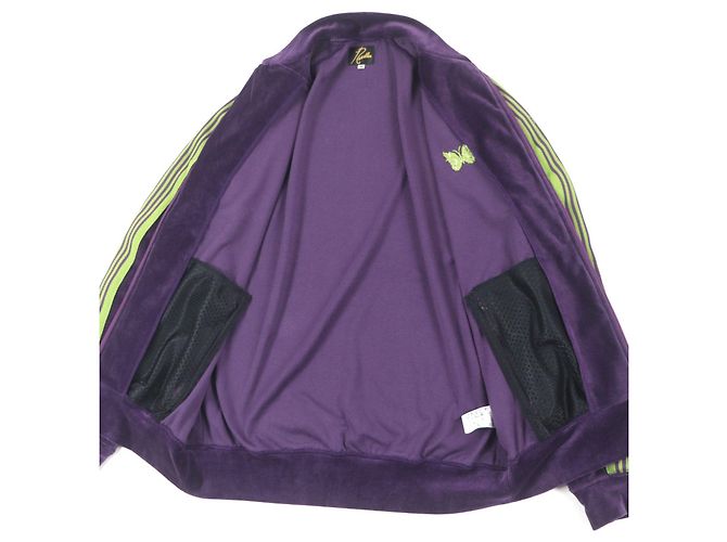 Autre Marque Needles R.C. Track Jacket Bestickte Veloursjacke Lila - Ansicht 4