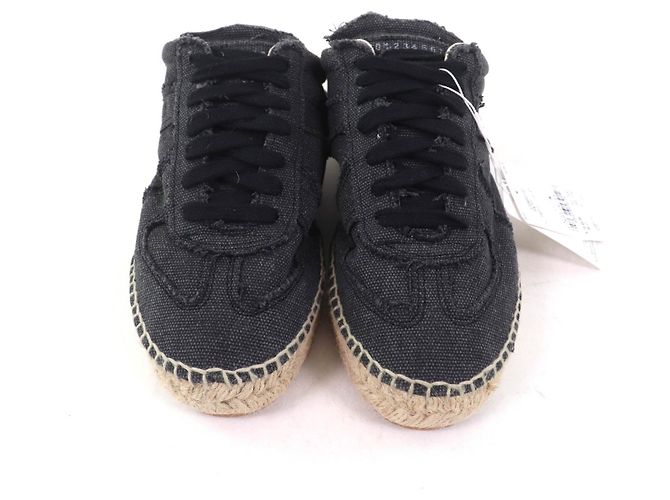 Maison Martin Margiela Espadrillas con lacci in denim Maison Margiela 22 S38WS0192 Nero - vista 4