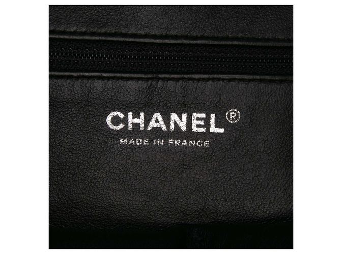 Borsa Shopping Chanel in Tweed Nero e Resina con Catena e Cerniera - vista 5