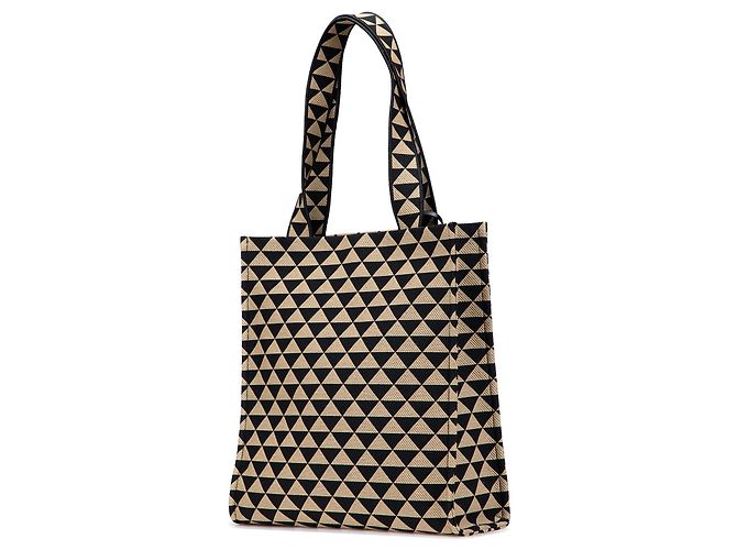 Symbole Prada braune bestickte Canvas Triangolo-Symbol Einkaufstasche - Ansicht 2