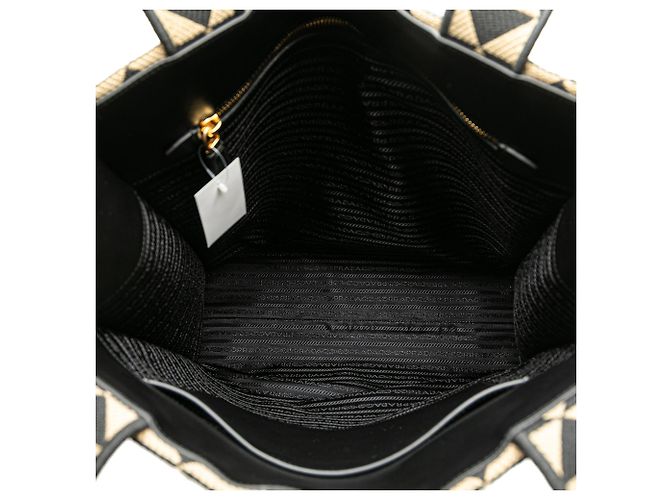 Symbole Prada braune bestickte Canvas Triangolo-Symbol Einkaufstasche - Ansicht 4