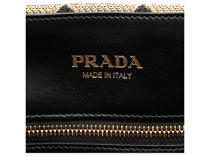 Symbole Prada braune bestickte Canvas Triangolo-Symbol Einkaufstasche - Ansicht 5