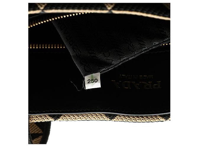Symbole Prada braune bestickte Canvas Triangolo-Symbol Einkaufstasche - Ansicht 7