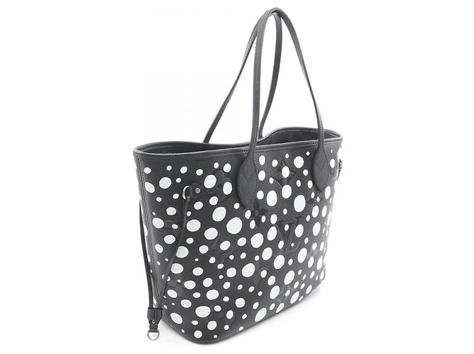 Bolso tote Neverfull MM Louis Vuitton x Yayoi Kusama Negro Blanco - vista 2