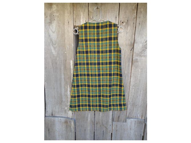 Autre Marque Mini abito in lana verde e giallo - vista 2