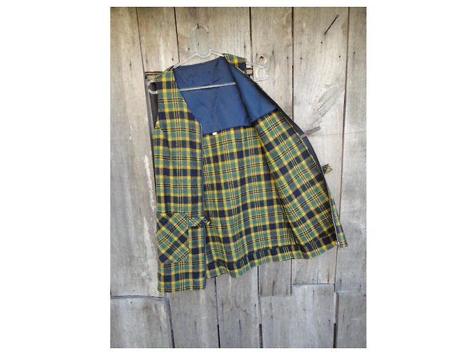 Autre Marque Mini abito in lana verde e giallo - vista 4