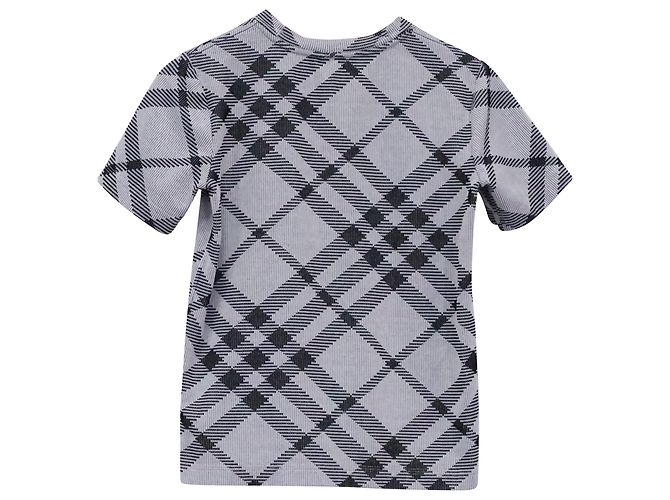 T-shirt a quadri Burberry in cotone grigio - vista 2