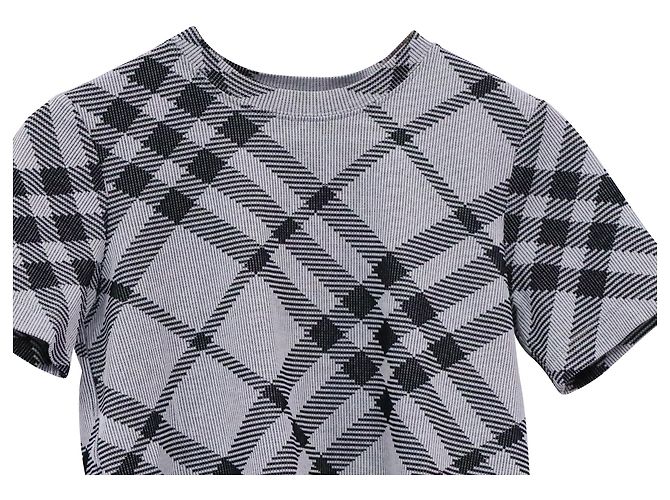 T-shirt a quadri Burberry in cotone grigio - vista 6