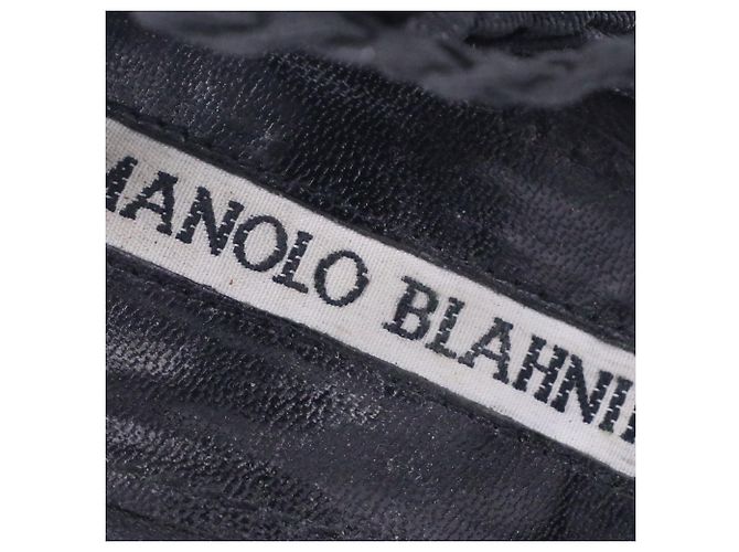 Manolo Blahnik geflochtene Gladiator Sandaletten aus schwarzer Baumwolle - Ansicht 9