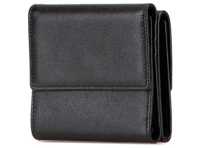 Chanel Coco Button Leder Dreifach-Brieftasche Schwarz - Ansicht 2