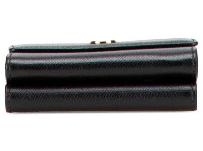 Chanel Coco Button Leder Dreifach-Brieftasche Schwarz - Ansicht 3