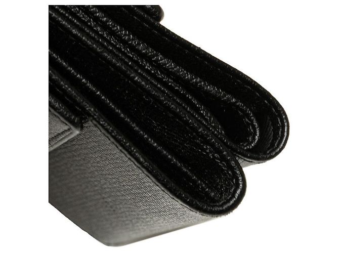 Chanel Coco Button Leder Dreifach-Brieftasche Schwarz - Ansicht 4