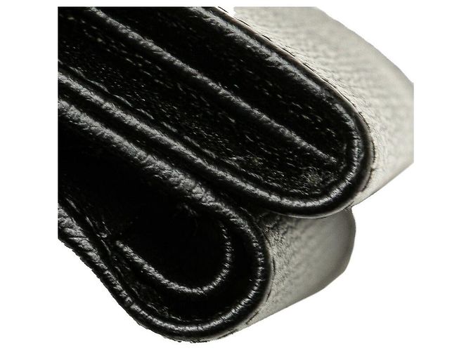 Chanel Coco Button Leder Dreifach-Brieftasche Schwarz - Ansicht 5
