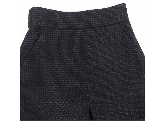 Falda de lana tweed COCO Mark de Chanel Negro - vista 2