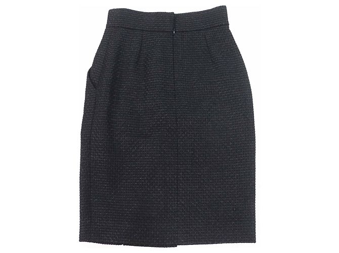 Falda de lana tweed COCO Mark de Chanel Negro - vista 3