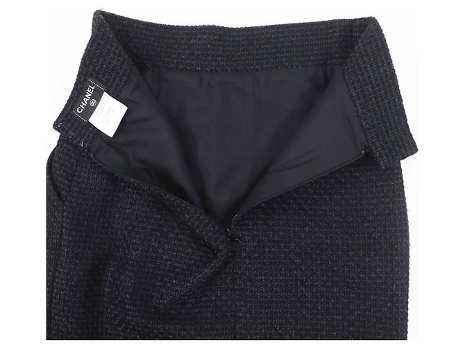 Falda de lana tweed COCO Mark de Chanel Negro - vista 5