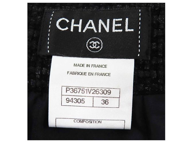 Falda de lana tweed COCO Mark de Chanel Negro - vista 7