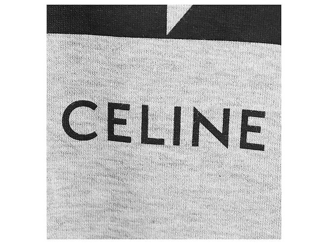 Céline Camiseta Celine Signature de algodón Negro Gris - vista 7