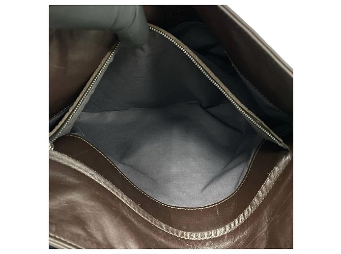 Borsa a tracolla in pelle Bottega Veneta Marrone Bronzo - vista 10
