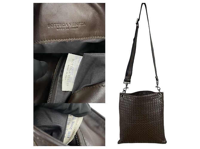 Borsa a tracolla in pelle Bottega Veneta Marrone Bronzo - vista 4