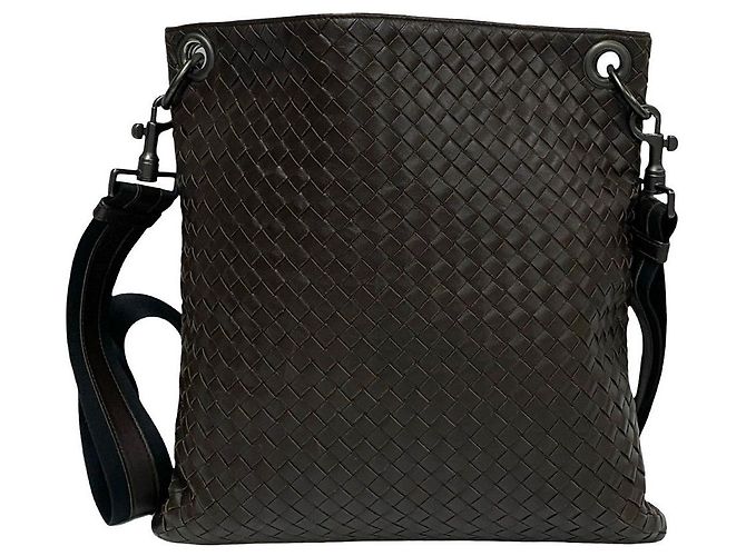 Borsa a tracolla in pelle Bottega Veneta Marrone Bronzo - vista 5