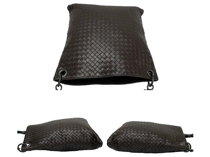 Borsa a tracolla in pelle Bottega Veneta Marrone Bronzo - vista 6