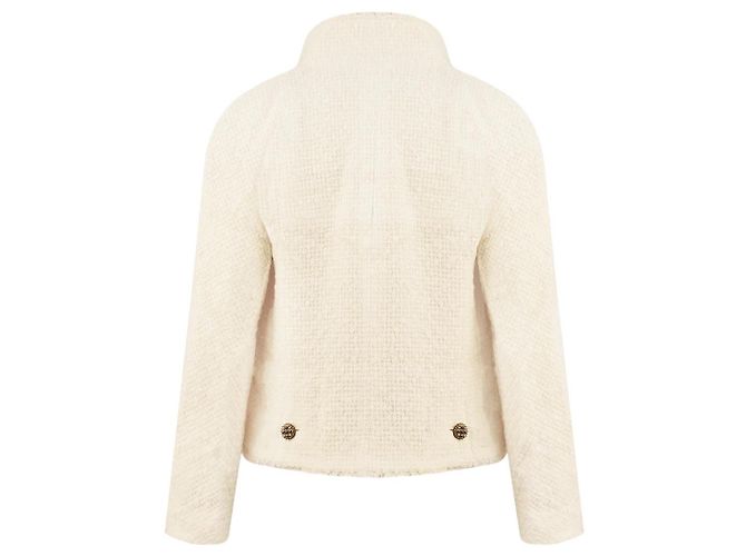 JAQUETA DE TWEED ECRU CHANEL 13A PARIS EDIMBURGO COM BOTÕES GRIPOIX FR 44 Bege - vista 8