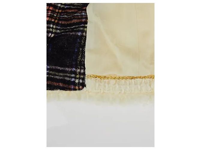 JAQUETA DE TWEED ECRU CHANEL 13A PARIS EDIMBURGO COM BOTÕES GRIPOIX FR 44 Bege - vista 9