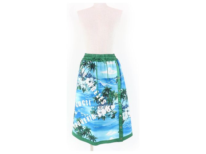 Falda de algodón con estampado de palmera de Los Ángeles de Gucci Multicolor - vista 2